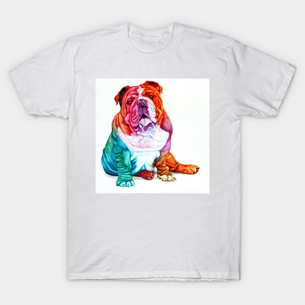 Full Color Bulldog T-Shirt by VeriArt